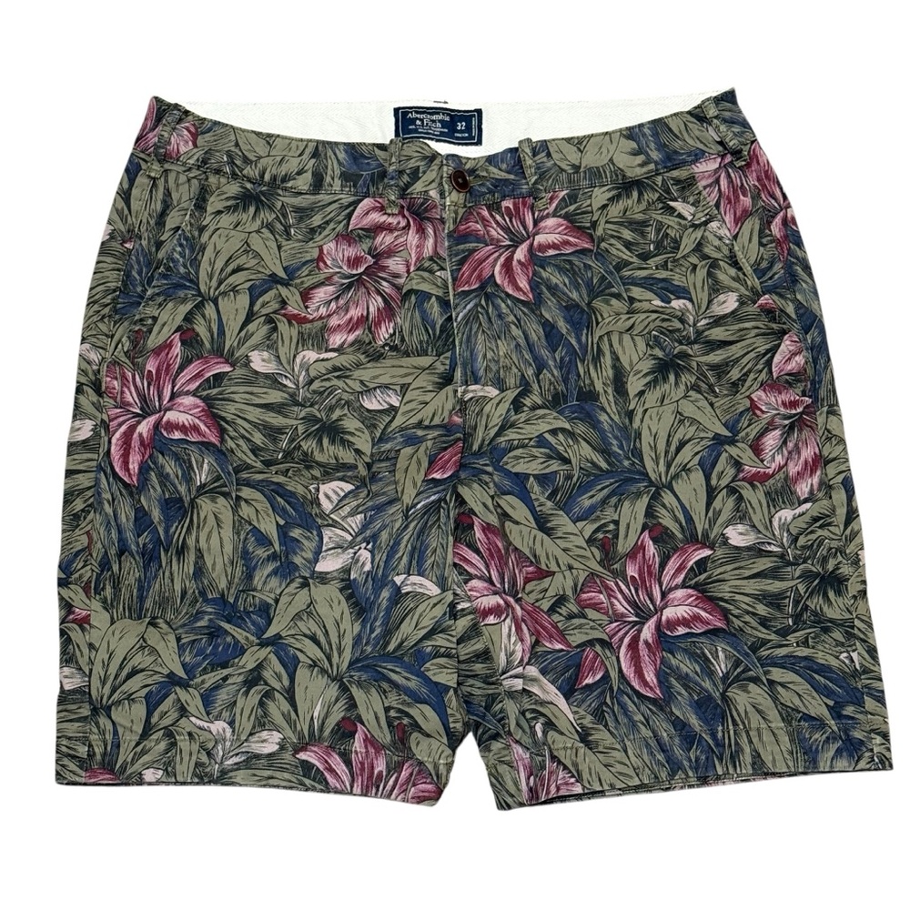 Abercrombie & Fitch men’s 32 floral chino shorts tropical print preppy